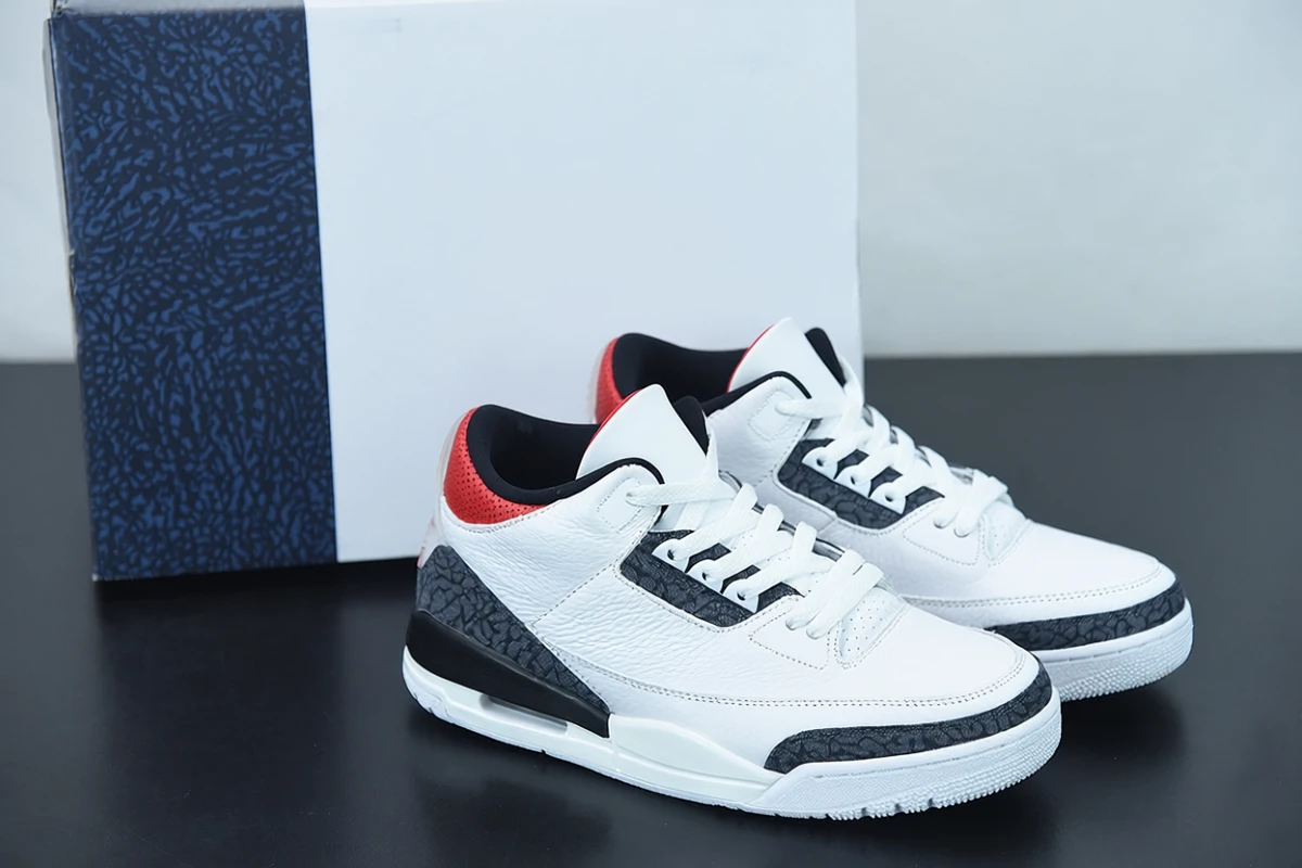 NK AJ 3 Retro Fire Red Denim - Imagen 1
